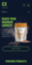 The mobile view of a website template for a store selling protein supplements on Wix.