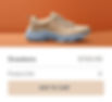 A tan sneaker with a white sole displayed on a Wix eCommerce website with price, reviews and an add to cart button
